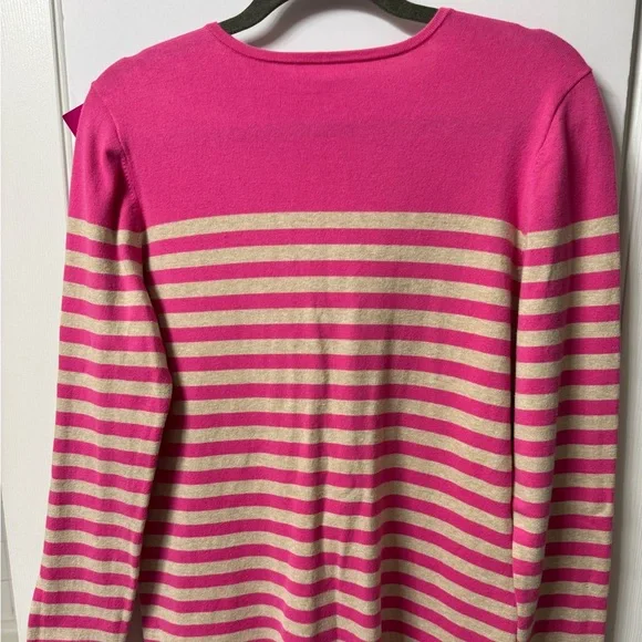 Lilly Pulitzer, V-neck sweater, XL, pink/cream, long sleeve NWOT - Picture 9 of 12